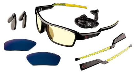 Gunnar Gaming- und Computerbrille - Lightning Bolt 360 ESL edition, Amber Linsen 65% Blaulichtfilter und 100% UV-Schutz - Premium Blaulicht Brille, reduziert Augenbelastung,