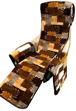 Sesselschoner Relaxsessel Patchwork mit Taschen 100% Merinowolle