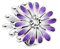 PANDORA Gänseblümchen Charm in der Farbe Lila, aus Sterlingsilber, mit Cubic Zirkonia, 798775C02