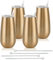 Lot de 4 verres à vin sans pied isothermes sans pied à double isolation de 177 ml avec couvercle, flûte à champagne sans pied (doré)