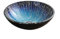 Lavabo de Cristal Azul Lavabo de Vidrio Templado Ronda Lavabo sobre Instalación en Encimera Lavabo sobre para Baño, 420mm*420mm*145mm*12mm,Single Sink
