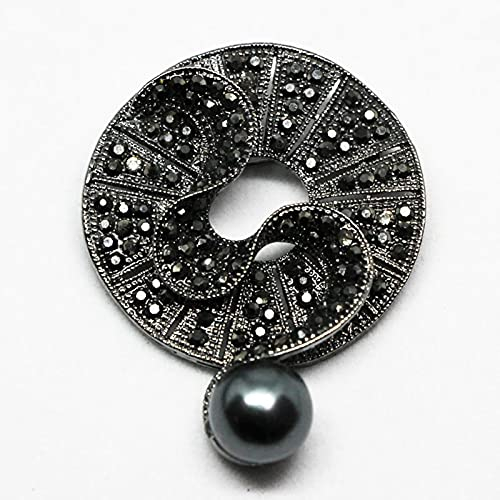 Strass Fleur Noire Broche Mode Vintage Broches et Épingles Élégant Manteau d'hiver Accessoires Cadeau De Haute Qualité
