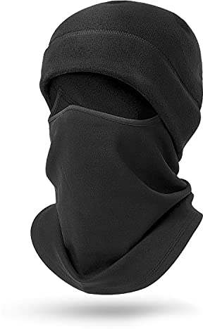 Roysmart Sturmhaube Gesichtshaube, Balaclava Winter Sturmhaube Weiche Warme Radsport Fleece Sturmhaube Ski Schlauchtuch für Damen & Herren (Schwarz)