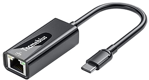 Tccmebius USB C auf Ethernet Adapter, USB C auf RJ45 10/100/1000 Netzwerk Gigabit Adapter für MacBook Pro/Air, iPad Pro, Dell XPS, Surface Book, Kompatibel mit Windows 7/8/10, Mac OS (TCC-S30C-DE)