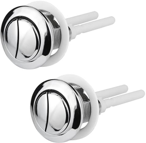Ancable Dual Toilet Flush Button Replacement 2 Pack - Round Head Toilet Flush Button Accessories for Bathroom Water Tank Repair