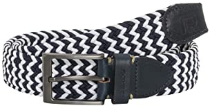 Redbridge Geflochtener Gürtel Elastisch Flexibel verstellbar Unisex Stretchgürtel Weiß-Navyblau 105