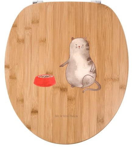Mr. & Mrs. Panda Motiv WC Sitz Katze Fressen - Geschenk, Katzenfan, Toilette, Klobrille, Katzenliebhaber, Katzenaccessoires, WC-Sitz, Klodeckel,