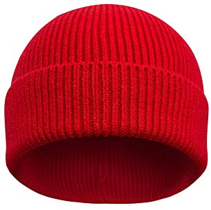 VIAUMBR Mütze Herren Wintermütze Damen Strickmütze Beanie Skimütze Fahrradmütze Running Winter Herbst Thermo Warm Weiche Winddichte Outdoor Sports 17 Rot