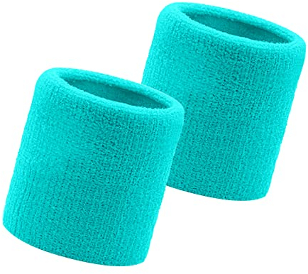 Flintronic 2 Stück Schweißbänder Handgelenk, Saugfähige Handgelenk Schweißbänder für Damen & Herren，Fitness Arm Schweißband，Sport Schweißband Armband Weiche Baumwolle für Handball Fußball Tennis