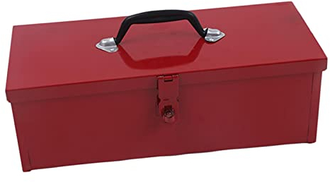 Sharplace Boîte à outils en fer multifonction portable robuste mallette de rangement rouge pour atelier