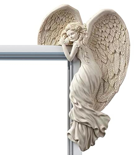 Vintage Engel Flügel Türrahmen Ornament Einzigartige Weihnachtsdekoration Rechtwinkel Wand Skulptur Fee Tür 16.5cm Hoch Türrahmen Engelsflügel Kunstharz Wandskulpturen Skulptur Für Wohndeko