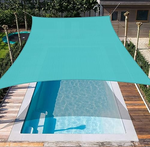 Goleray Sonnensegel, rechteckig, 40,6 x 50,8 cm, Sonnenschutz, UV-Schutz, Markisenstoff für Hinterhof, Pergola, Garten, Deck, Carport, Outdoor-Aktivitäten, Türkis