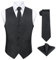 Enlision Herren Weste Schwarz Paisley Floral Jacquard Weste mit Krawatte und Einstecktuch Taschentuch Weste Anzug Set Hochzeit,L