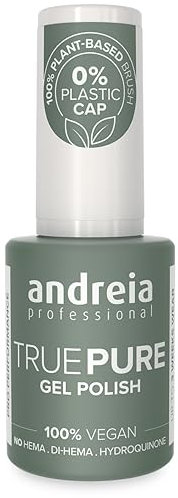 Andreia Professional Hema Free Gel Polish - TRUE PURE 21 Free and 100% Vegan for Sensitive Nails - Semi-Permanent UV LED Soak Off Gel Nail Varnish - Colour T01 White 10.5ml