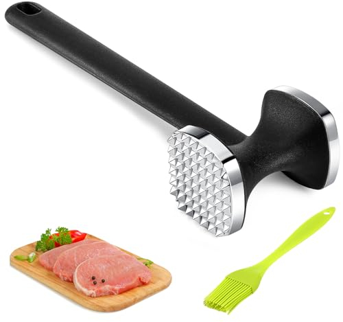 Batticarne, Martello da Carne, Martello da Affettatrice, Martello da Bistecca, Doppio Lato Pesante Batticarne Pesante Martello per bistecche, Maiale, Pollo