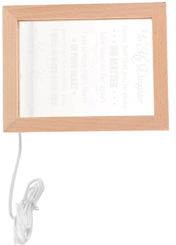 HOMSFOU leuchtender Bilderrahmen LED-Bilderrahmen USB-Fotorahmen LED-Fotorahmen Fotohalter mit LED-Licht Nachtlicht hölzern schmücken Fotolicht Ornamente 3D kleine Tischlampe Plastik