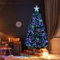 3ft Fibre Optic Christmas Tree with Stars - Fiber Colorful and Color-Changing Artificial Xmas Trees Home Office Decoration (Green)