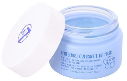 W7 Super Sweet Dreams Overnight Blueberry Lip Mask - Vitamin E, Aloe Vera and Grape Seed Oil - For Hydrated, Full Looking & Irresistible Lips - 20ml
