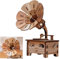 Amosfun Grammophon-Figur Kasten Bauernhaus Musik Spielzeug gehen leuchtend Osterkörbchenfüller vintage spieluhr retro musikbox valentinsgeschenke klassisch Grammophon Modell Hölzern