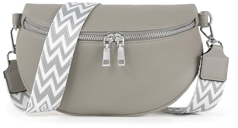 TANTOMI Umhängetasche Damen Bauchtasche Damen PU Leder, Crossbody Bag Damen Breiter Gurt, Damen-Umhängetaschen Bauchtasche Damen Stylisch, Gürteltasche Damen Elegante