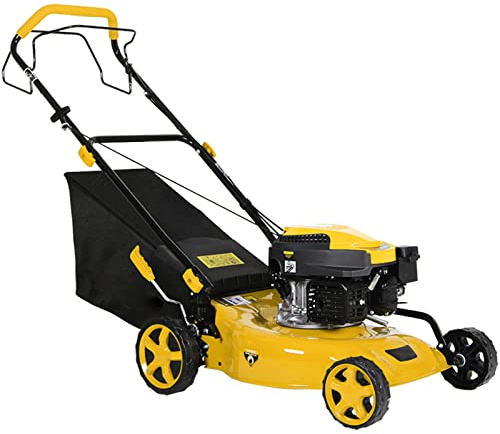 AMYYTL Handgeführte Rasenmäher, Gas-Rasenmäher, Akku-Rasenmäher, tragbare, rutschfeste Gas-Rasenmäher mit Tasche – 60 l mit 144 cc Ohv 4-Takt-Motor