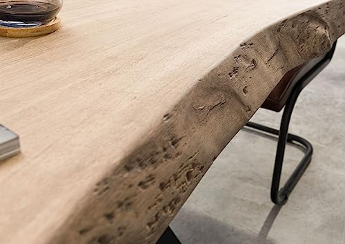 MASSIVMOEBEL24.DE Esstisch Mango beige lackiert Freeform | 220x100 cm 88 kg Modern zerlegt vollmassiv