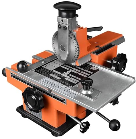 Hundemarken-Prägemaschine for Namensschilder, halbautomatische Prägemaschine aus Stahl, Prägemaschine for Zahlen- und Buchstabensymbole, Prägegerät for Metallplatten, for Aluminium, Kupfer(3mm)