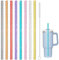 EIHI 8 PCS Paille plastique Réutilisables, Longues Pailles Scintillantes 30 cm Pailles en Plastique Épaisses Réutilisables Pailles Transparentes Colorées avec 1 Brosse de Nettoyage (Multicolore)