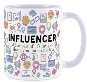 Purely Home Influencer Mug - Humorous Social Media & Online Marketing Novelty Gifts - Tea/Coffee Hot Drinks Ceramic Cup Present