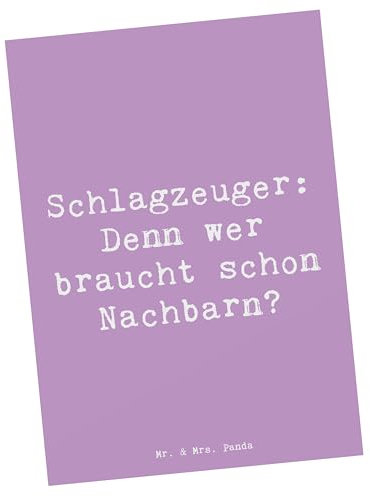 Mr. & Mrs. Panda Postkarte Spruch Schlagzeuger Spruch - Geschenk, bildkarte, Musik, Postkarten, Lernen, Schlagzeug, Beats, Musiker, Lärm, Präsenz, Dynamik, Ansichtskarten, Instrument, Fotokarte