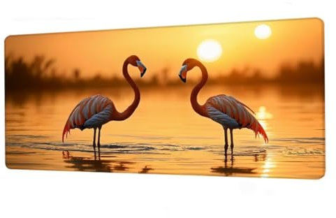 Tapis de Souris Lac Tapis Souris XXL 1600x800x3mm,sous Main Grue,Grand Tapis de Souris Gamer avec Bords Cousus,Tapis de Bureau Antidérapante Imperméable,Tapis de Souris Gaming pour PC,Cadeau BJ-200