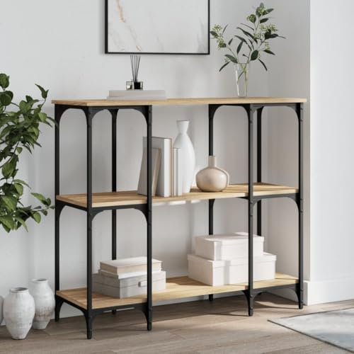 Xichuzi Konsolentisch Sonoma-Eiche 102x35x90 cm Holzwerkstoff, Couchtisch, Console Table, Beistelltisch, Sideboard, Wohnzimmertisch, Couchconsole, Flurtisch - 834146