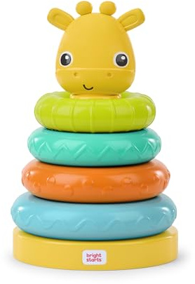 Bright Starts Giraffe Tower Stacking Toy, Multicolor, Unisex, 6 Months+ Baby Stacking Toys and Sensory Toys for Babies