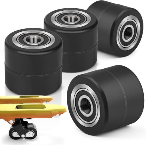 4 Stück Hubwagen Rolle Gummirollen 80 x 70 mm, mit Kugellager Rollen für Hubwagen Ersatzrollen Laufrolle | Achse 20 mm | Durchmesser 80 mm | Breite 70 mm | Maximale Belastung: 600 KG