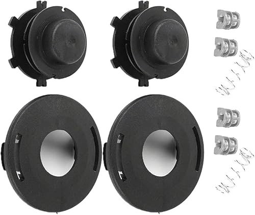 Daaxing Kit de cabezal y cubierta de desbrozadora, cabezal de carrete + tapa con resorte para recortadoras Stihl 25-2 FS 44 55 56 70 80 83 85 90 RX110/120/130 (2 juegos)