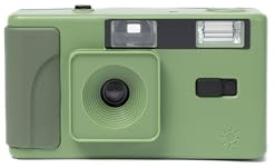 Long Weekend 35-mm-Filmkamera I Wiederverwendbare analoge Kamera mit 31 mm F9 Linse I Focus-Free I Integrierter Blitz I (Moss)