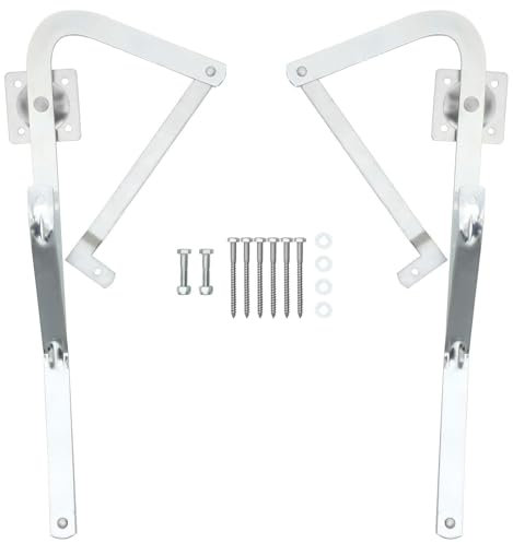 Loft Ladder Hinges - Heavy Duty Arms, Replacement Hinge Parts | Spreadder Support Brackets with Mounting Hardware, Stepladder Repair Kit for Folding Attic, Loft Access, Ceilings