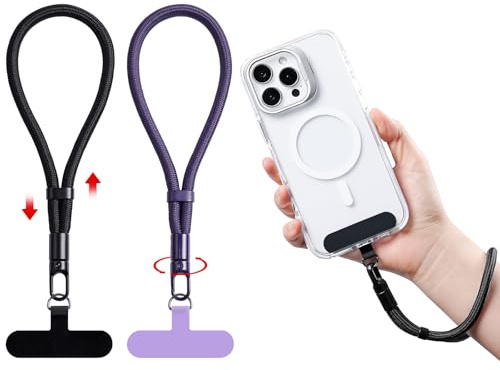 TeTupGa Phone Wrist Strap Lanyard, 2 Pack Adjustable Cellphone Hand Strap Wrist Lanyard with Tether Tab for iPhone and Most Phone Case