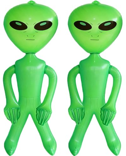 Augesak 2 Pcs Alien Aufblasbar Große,85 cm Alien Luftballon Grün,Karnevals Aliens Ballon Deko,für Alien Geburtstagsparty Karnevals Halloween Dekorationen