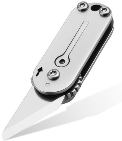 JEXOWIQ Scheckkartenmesser,SchlüSselmesser Multifunktionswerkzeug,Klappmesser SchlüSselanhäNger SchlüSsel Kleines Taschenmesser BrieföFfner In SchlüSselform Paketmesser Aus Edelstahl Key Knife