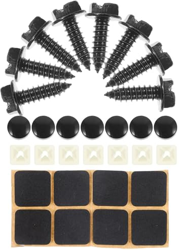PACKOVE 8 Sets Car Screws and Caps Security Screws Anti Theft Stainless Steel Sleek Design Black Versatile Resistant to Wear for Automotive Exterior Accessories
