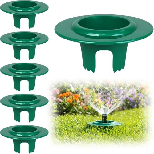 Set Di 6 Protezioni per Irrigatori, Protezione Irrigatori Forma Di Ciambella - Diam Interno 9cm, Proteggi Irrigatore Da Giardino, Design Con Scanalatura Inferiore - Facile Posizionamento