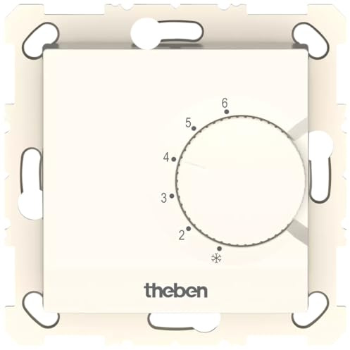 Theben 7410300 Ramses 741 S UP-Raumthermostat mit Stellrad | Unterputz, Snap-In ohne Schrauben, 5-30 °C, Solltemperaturbegrenzung, für Gas-, Wasser- und Elektroheizung