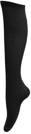 Universal Textiles Childrens Girls Plain Knee High School Socks (Pack Of 3) (UK Shoe 12-3 (Age: 8-12 years)) (Black)