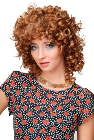 WIG ME UP - Damenperücke Perücke super voluminös gelockt Dunkelblond Mischung gesträhnt schulterlang 40 cm WL-2342-27H24B