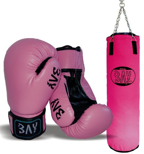 Bay® Boxset PINK Sandsack 130x35 cm mit Future pink 10 Unzen Handschuhe