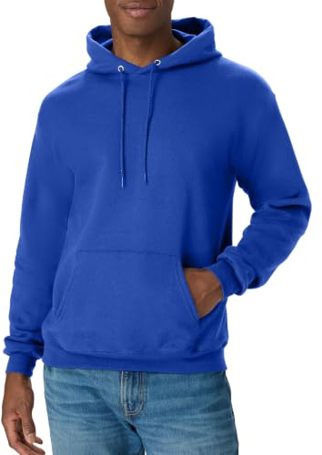 Hanes Men's Pullover EcoSmart Hooded Sweatshirt, Light Blue, XXX-Large
