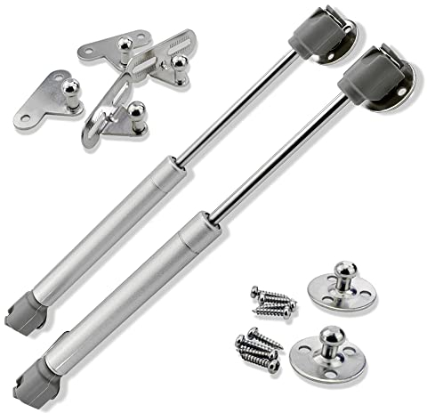 2 X Mprofi MT® Amortiguador de Gas-Resorte de Compresión para Puertas Armario-Pistones a Gas Muebles Cocina-Bisagra Armario con Tornillos-Amortiguador de Gas para Puertas de Muebles 120N L:247mm