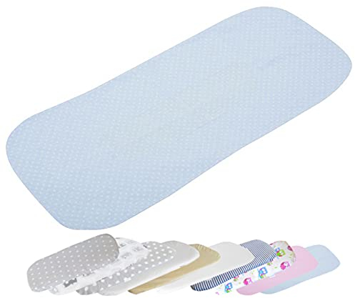 Baby Spannbettlaken für Matratze für Kinderwagen - Spannbetttuch für das Babywagens - 100% Baumwolle - 75-80 x 30-35cm - Made in EU - ÖkoTex - Blau Und Weiß