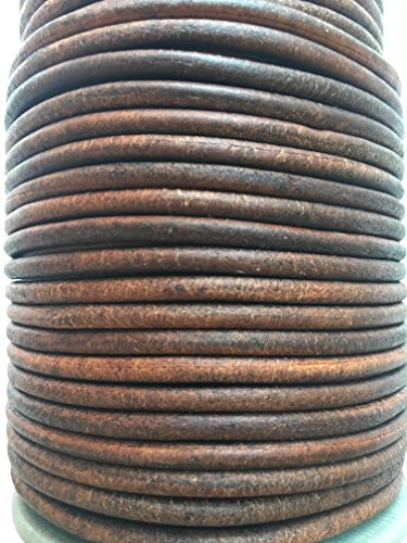 4mm Round Quality Real Cows Leather Antique Brown Leather Cord Jewellery Making Cord Thread Wire String Thong (4 metres)